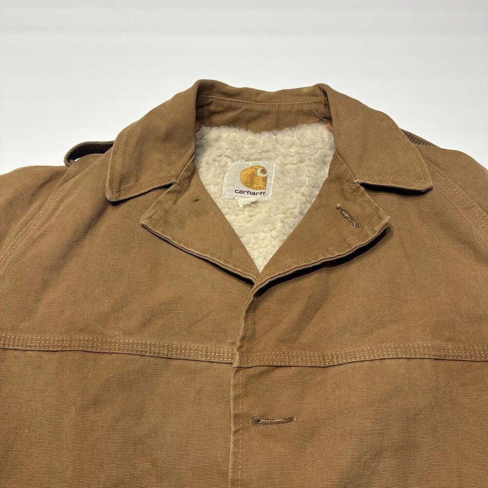 Vintage One-Of-A-Kind Carhartt Sherpa Lined Chore Jacket Men's Size Large - Picture 7 of 16